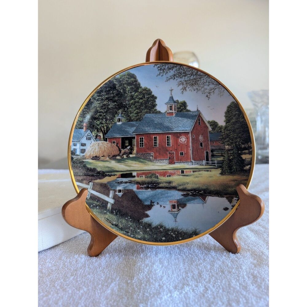 Franklin Mint Bringing in the Hay Paul MacWilliams Plate COA 24K Gold